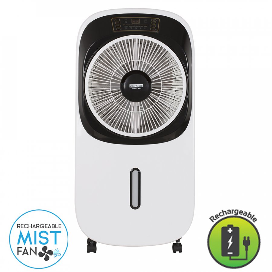 Aromatech Rechargeable Portable Mist Fan with LED Emergency Light