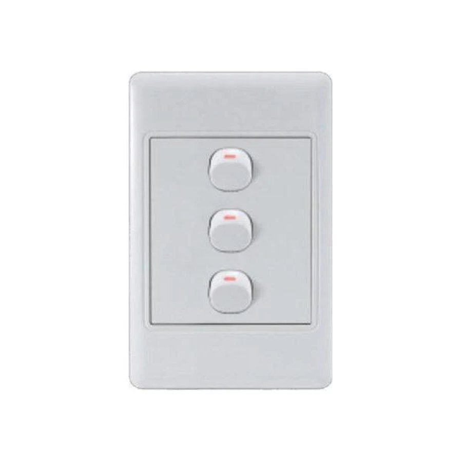 Aromatech Ausma 3 Lever Light Switch White
