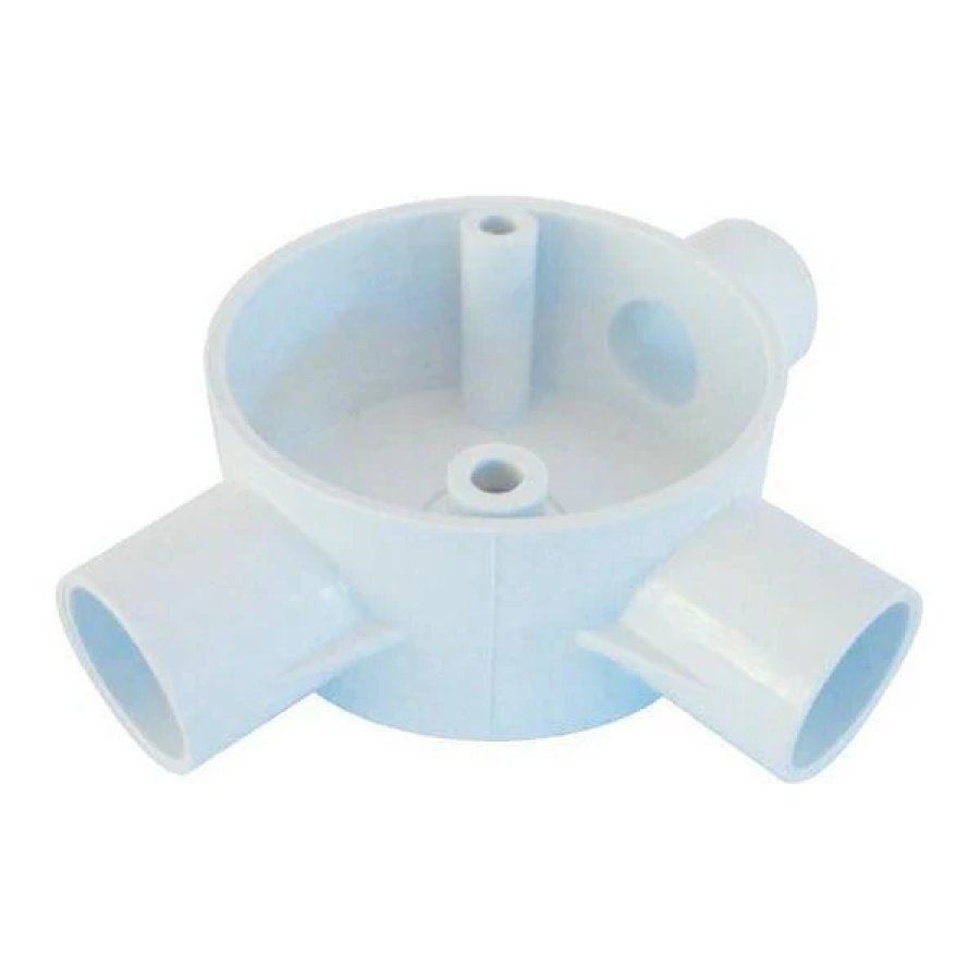 Aromatech 3 Way 20mm PVC Conduit Round Box